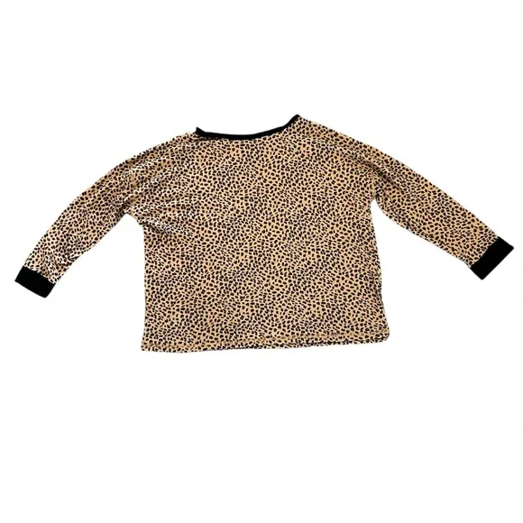 Donna Karan Sleepwear Pajama Set XL Leopard Print comfy loungewear - Picture 2 of 4